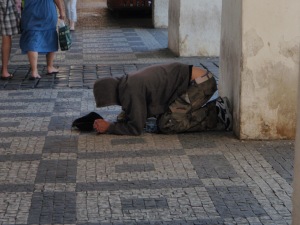 Prague beggar